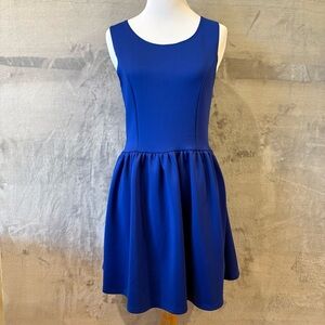 LA Hearts Blue Skater Dress Sz M Fit & Flare Zip Back Made in USA